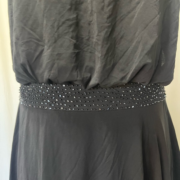 Laundry by Shelli Segal black beaded strapless dress with handkerchief hem - Picture 6 of 12